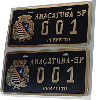 Placa de Carro em Bronze Fundido